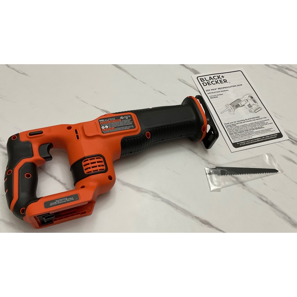 Black & Decker 20V MAX Reciprocating Saw BDCR20 Cordless Tool Only Orange Black